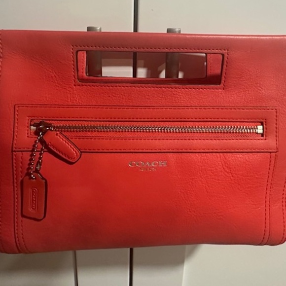 New Coach Coral Colored Clutch Purse - Picture 1 of 16